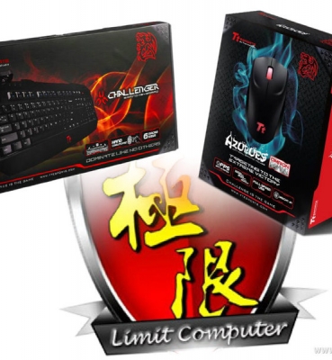 曜越 Tt eSPORTS CHALLENGER 挑戰者 電競鍵盤 KB-CHL002US + AZURUES 黑翼鯊 電競滑鼠 MO-ARS003DTD